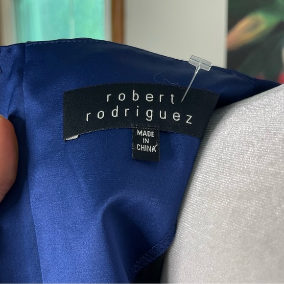 ROBERT RODRIGUEZ New Blue Cotton Satin Sheath Career Cocktail Party Dress 8 - Picture 7 of 15